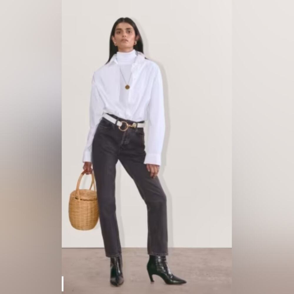 Everlane 90's Cheeky Woman's Straight Leg 29 Ankle Black Washed Jeans